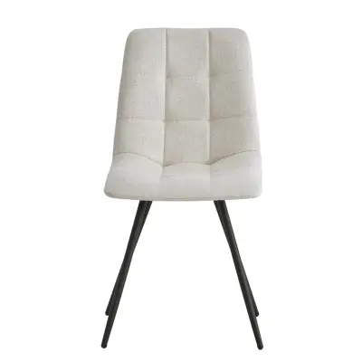 NORDLYS Bjørn matstol - beige tyg och svart metall