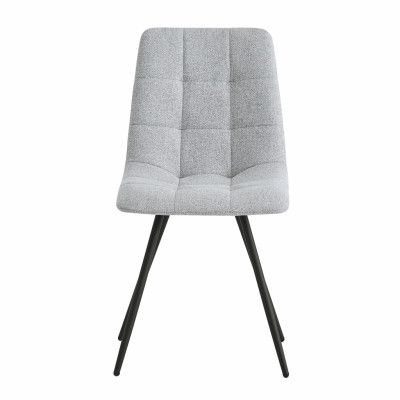 NORDLYS Bjørn matstol - grått tyg och svart metall