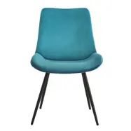 NORDLYS Koge matstol - ankblå velour och svart metall