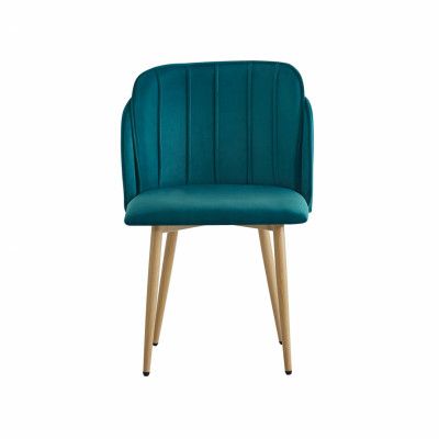 NORDLYS Nora matbordsstol - ankblå sammet och metall