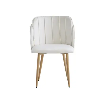 NORDLYS Nora matstol - beige sammet och metall