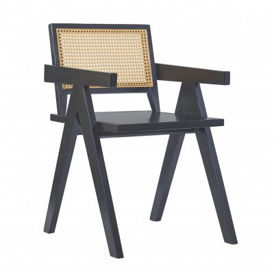 Nordlys NORDLYS Nikko matstol, m. armstöd - brun rotting och svart ask