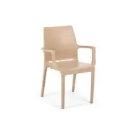 NORDVÄRK Eve matstol, med armstöd - ljusbrun polypropen