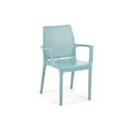 NORDVÄRK Icon matbordsstol, med armstöd - blå polypropen