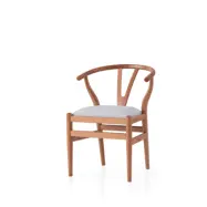 NORDVÄRK Magma 4403 matstol - krämfärgat tyg och naturligt bokträ