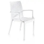 NORDVÄRK Matstol i rotting, w. armstöd - vit v2 polypropen