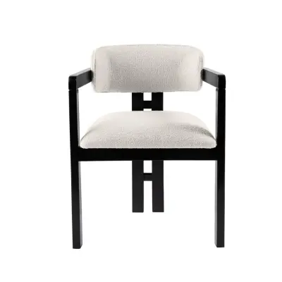 NORDVÄRK Mistral matstol, med armstöd - vit polyester och svart bokträ