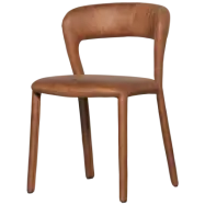 ÄDEL MATSALSFÖTÖLJ I LÄDERLOOK COGNAC