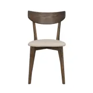 ROWICO Ami matstol - beige tyg och brun ek