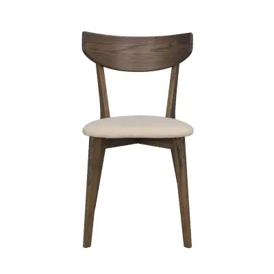 ROWICO Ami matstol - beige tyg och brun ek
