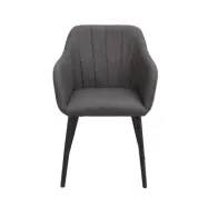 ROWICO Bolton Matstol, med Armst&ouml;d - Gr&aring; Polypropen och Svart Metall