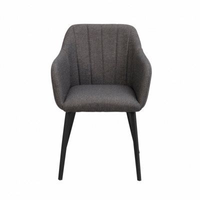 ROWICO Bolton Matstol, med Armstöd - Grå Polypropen och Svart Metall