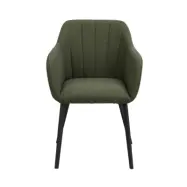 ROWICO Bolton Matstol, med Armstöd - Grön Polypropen och Svart Metall