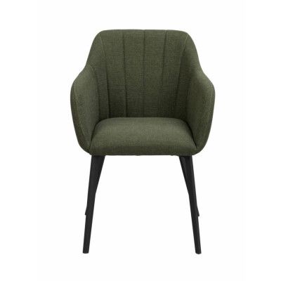 ROWICO Bolton Matstol, med Armstöd - Grön Polypropen och Svart Metall