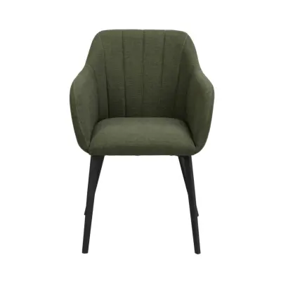 ROWICO Bolton Matstol, med Armstöd - Grön Polypropen och Svart Metall