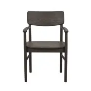 ROWICO Maidstone matbordsstol, med armstöd - brun ek