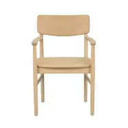 ROWICO Maidstone matbordsstol, m. armstöd - naturlig ek