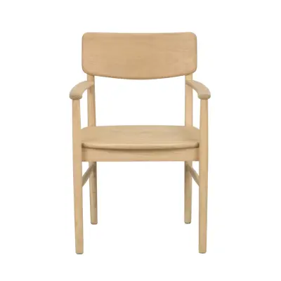 ROWICO Maidstone matbordsstol, m. armstöd - naturlig ek