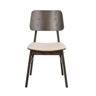 ROWICO Nagano Matstol - Beige Tyg och Brun Ekfanér / Ek