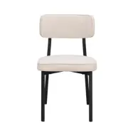 ROWICO Paisley matstol - ljusbeige RPET-tyg och svart metall