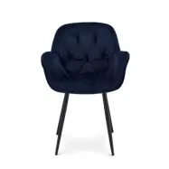 Salina Matstol, med Armst&ouml;d - Bl&aring; Velour och Svarta Ben