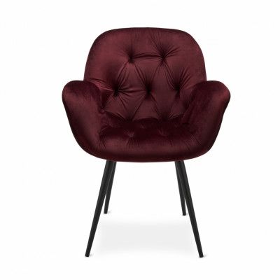 Salina Matstol, med Armstöd - Lila Velour med Svarta Ben