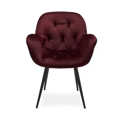 Salina Matstol, med Armstöd - Lila Velour med Svarta Ben