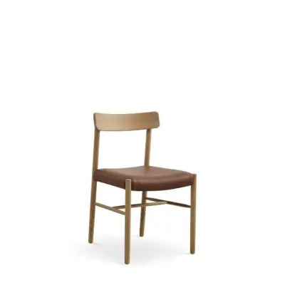 Sydney matstol - konjaksläder och naturlig ek