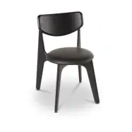Tom Dixon Slab matstol klädd sits Black oak-black leather