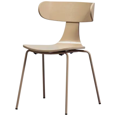 TRÄFORMAD TRÄSTOL MED METALLSAND