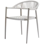 TRÄSET V 2 - GUL TRÄDGÅRDSSTOL MED REPE/ALUMINUM LJUSGRÅ