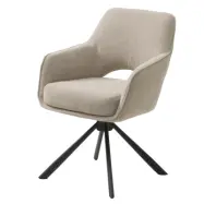 UNIKA MÖBLER Cowley matstol, med armstöd och snurrfunktion - linnepolyester och svarta ben