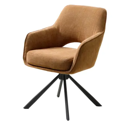 UNIKA MÖBLER Cowley matstol, med armstöd och snurrfunktion - rostfri polyester och svarta ben