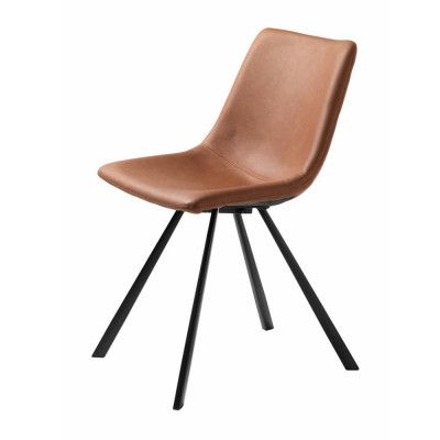 UNIKA MÖBLER Yukon matstol - brun PU och svart metall