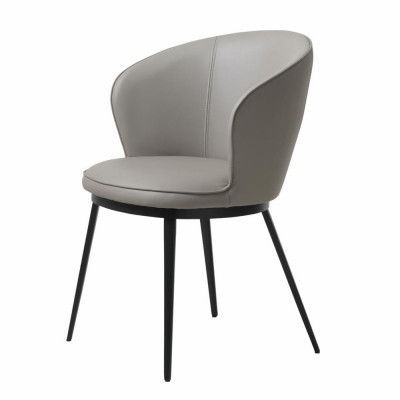 UNIQUE FURNITURE Gain Matstol, med Armstöd - Taupe Konstläder och Svart Metall