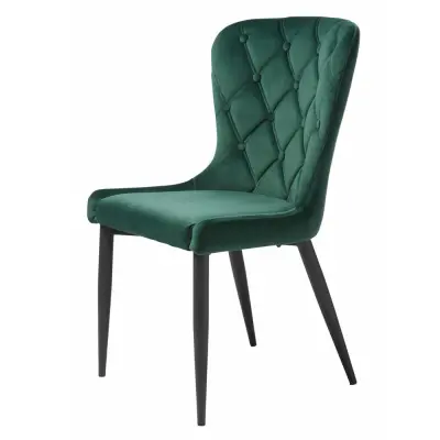 UNIQUE FURNITURE Granby Matstol - Grön Sammet och Svart Metall