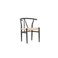 VENTURE DESIGN Alfons matbordsstol, m. armstöd - beige rotting och svart stål