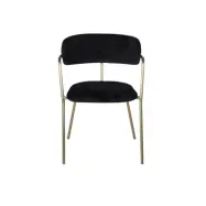 VENTURE DESIGN Arrow Matstol, med Armstöd - Svart Velour och Mässingsmetall