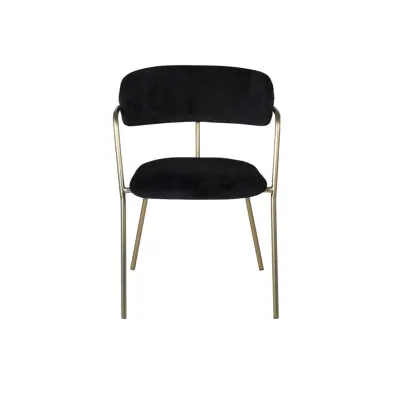 VENTURE DESIGN Arrow Matstol, med Armstöd - Svart Velour och Mässingsmetall