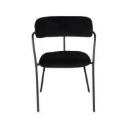 VENTURE DESIGN Arrow Matstol, med Armstöd - Svart Velour och Svart Metall