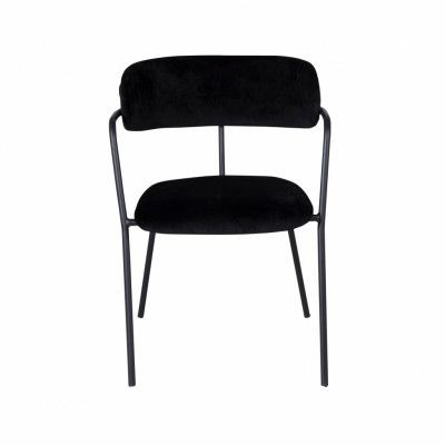 VENTURE DESIGN Arrow Matstol, med Armstöd - Svart Velour och Svart Metall