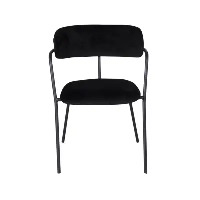 VENTURE DESIGN Arrow Matstol, med Armstöd - Svart Velour och Svart Metall