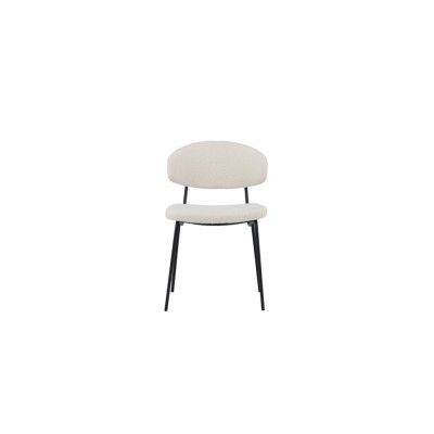 VENTURE DESIGN Chico matstol - vit bouclé och svart stål