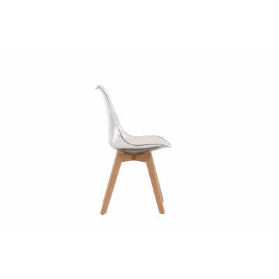 VENTURE DESIGN Edvin matbordsstol, m. vit sittdyna - PET och naturligt björkträ