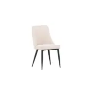 VENTURE DESIGN Leone matstol - beige polyester sammet och svart stål