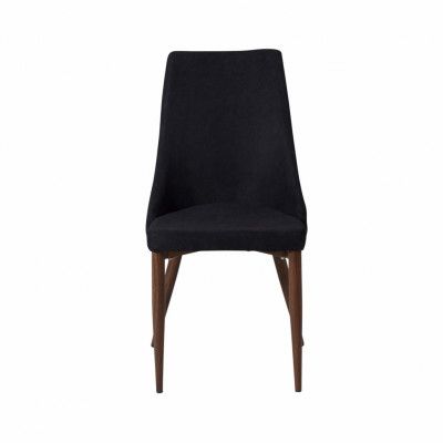 VENTURE DESIGN Leone Matstol, med Armstöd - Svart Polyester och Valnötsfolie Metall