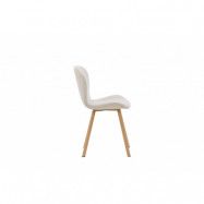 VENTURE DESIGN Lilja matbordsstol - beige tyg och stål med eklook