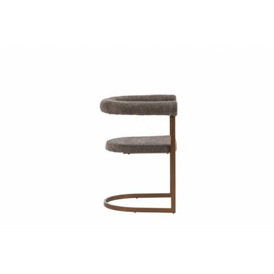 VENTURE DESIGN Morgonmatstol, w. armstöd - brun/grå bouclétyg och stål
