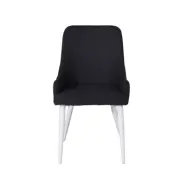 VENTURE DESIGN Plaza Matstol, med Armst&ouml;d - Svart Polyester och Vit Metall