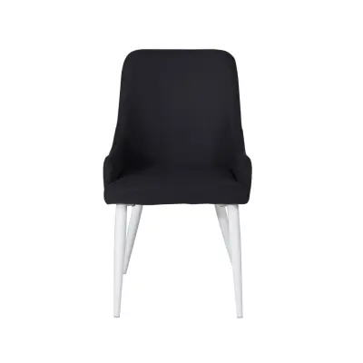 VENTURE DESIGN Plaza Matstol, med Armstöd - Svart Polyester och Vit Metall